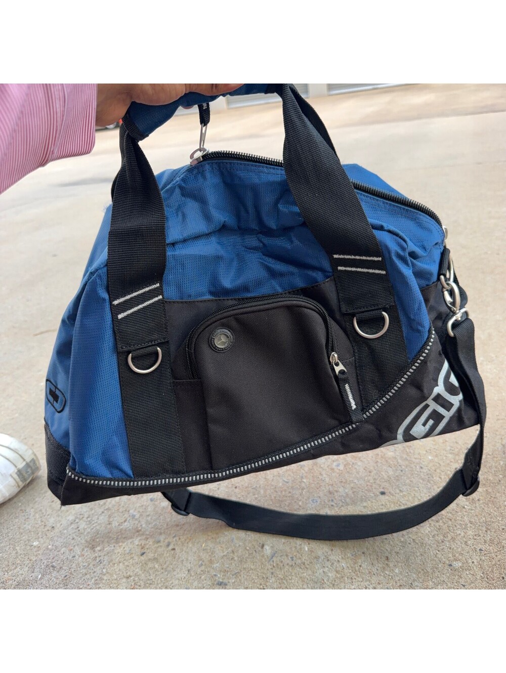 OGIO Half Dome Duffel Bag Blue Black Gym Travel Sports Luggage Shoulder Strap
